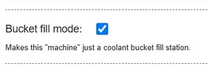 Bucket fill mode option select.