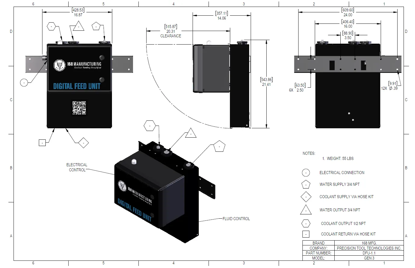 Digital Feed Unit Technical Drawing